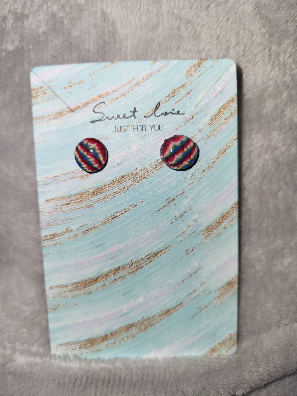 Homemade cane earrings