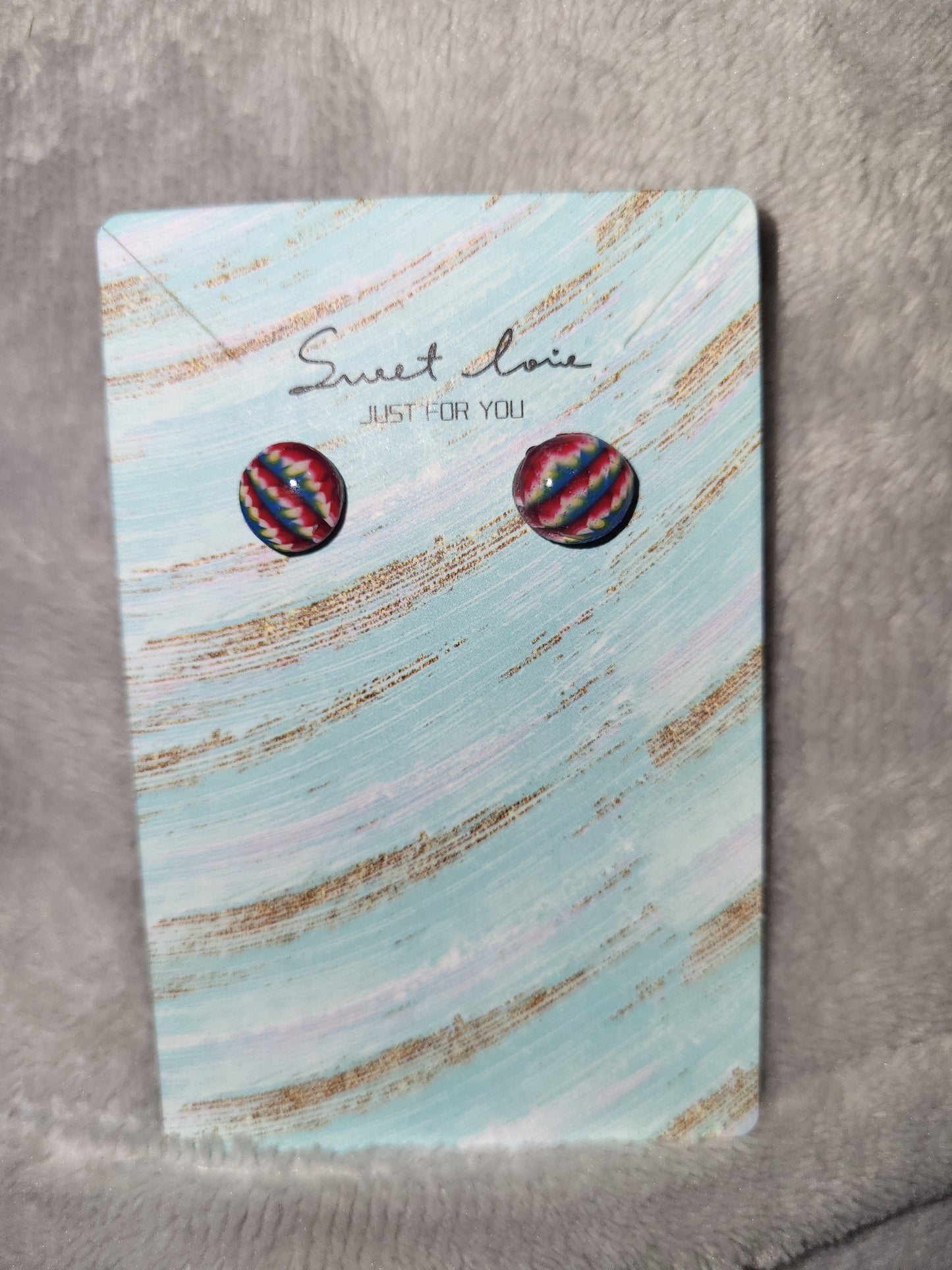 Homemade cane earrings