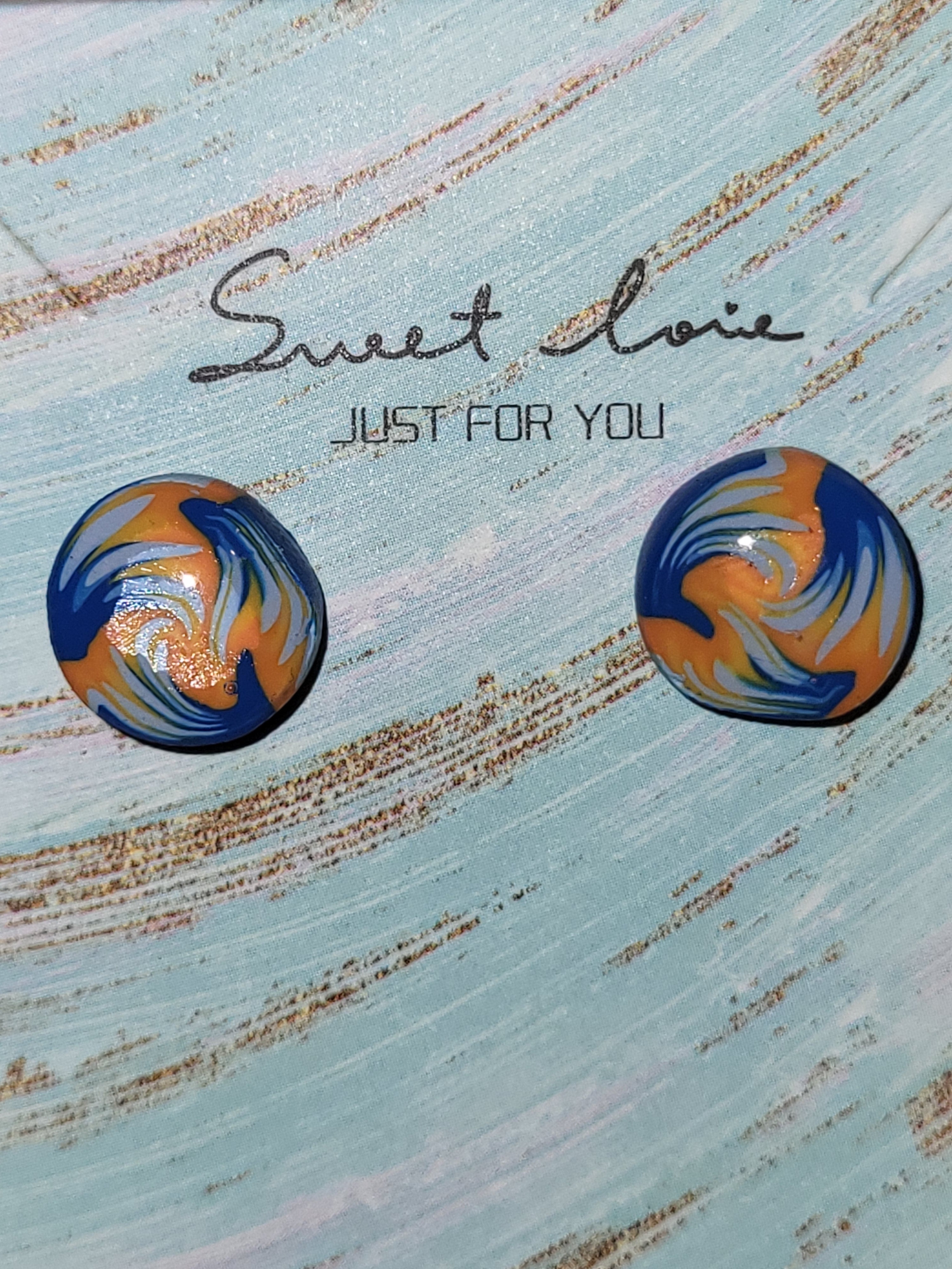 Bronco inspired homemade earrings