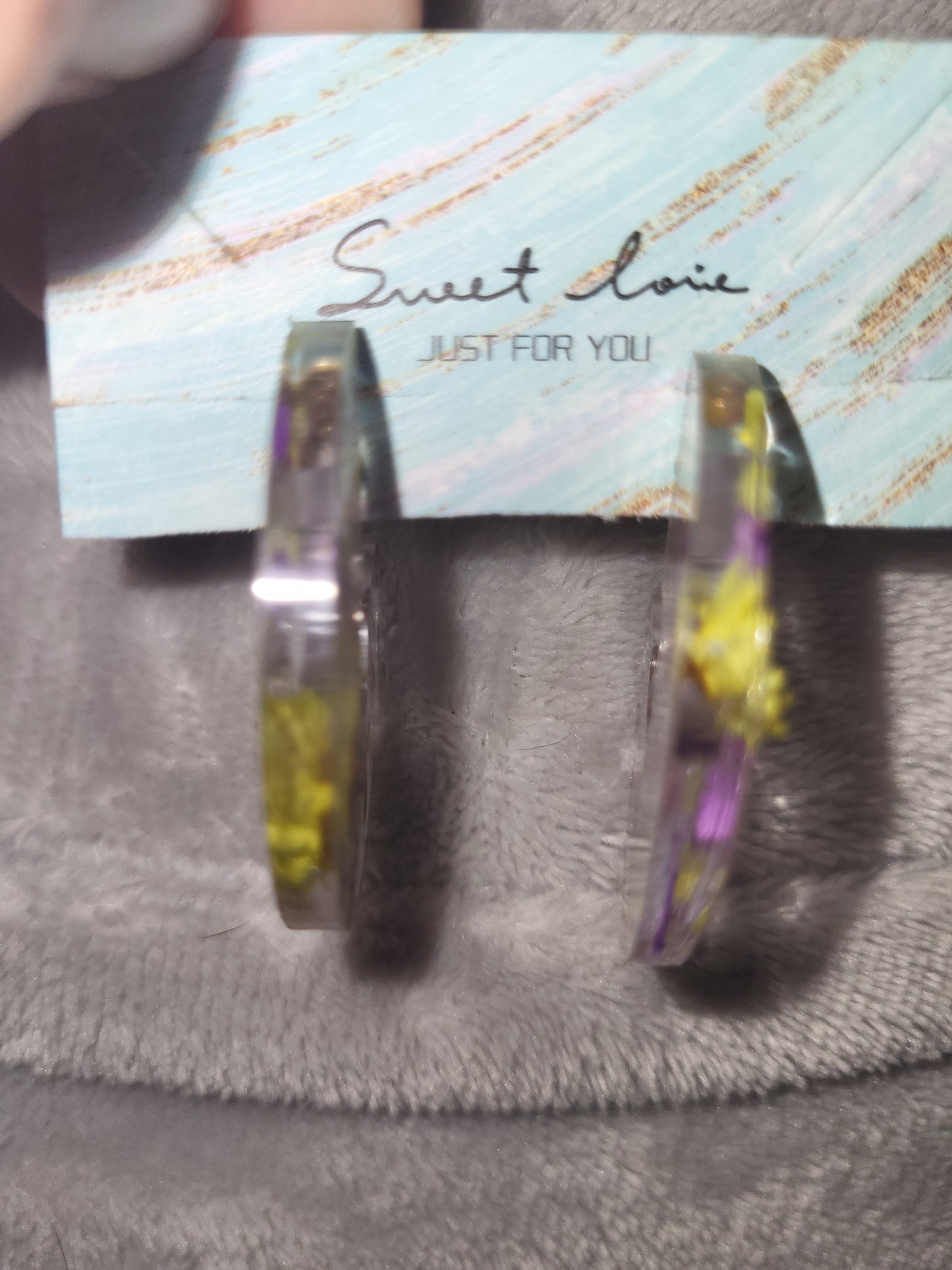 Homemade dried flower earrings